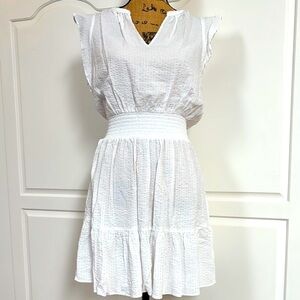 Michael Kors White Ruffled Tiered Sundress